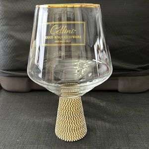 Cellini gold rim glassware